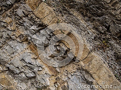 Strata of limy rock. Stock Photo